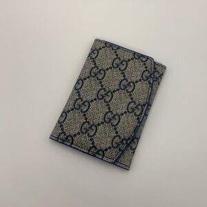 Gucci GG Supreme Beige & Blue Monogram Card Case